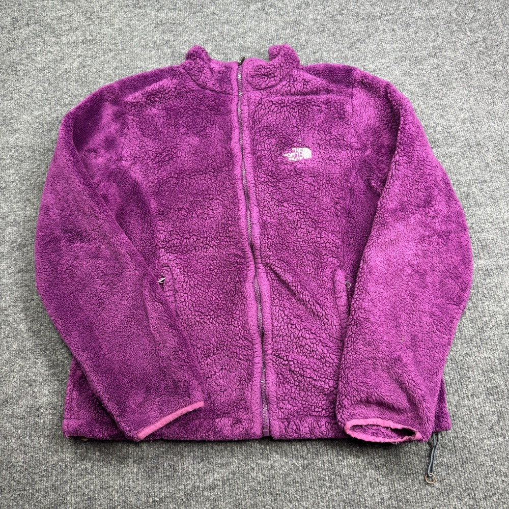 The North Face Fleece‎ Jacket Womens L Purple Full Zip Osito Shag